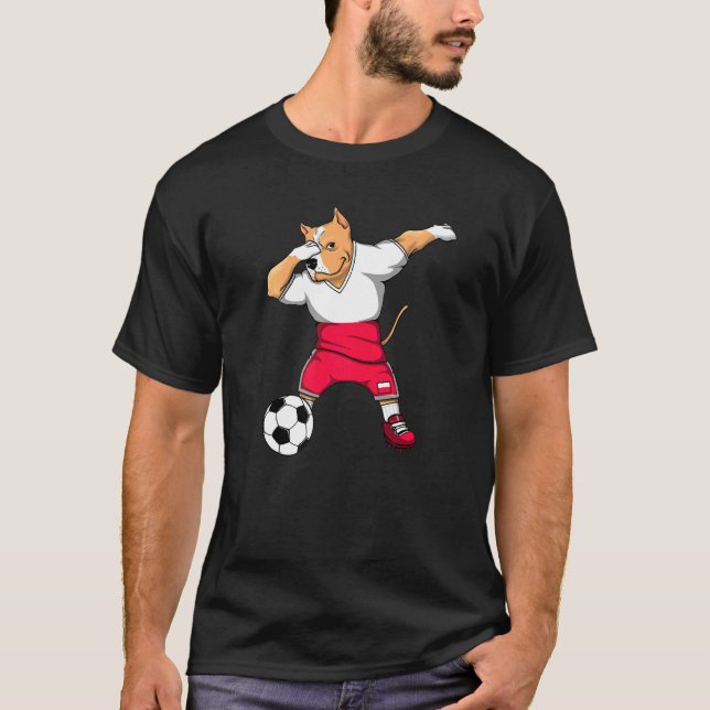 Dabbing Pitbull Polônia Fãs de Futebol Camisa Polo (Frente)