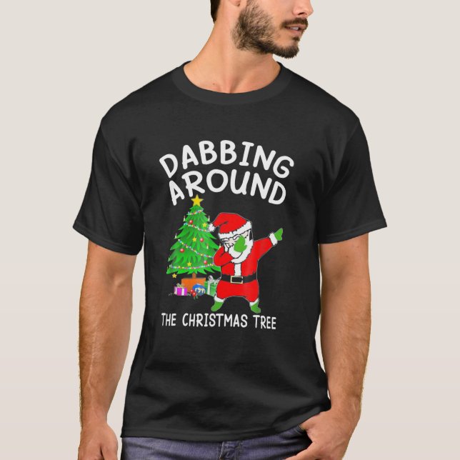 Dabbing Santa Claus Camisetas de Natal (Frente)