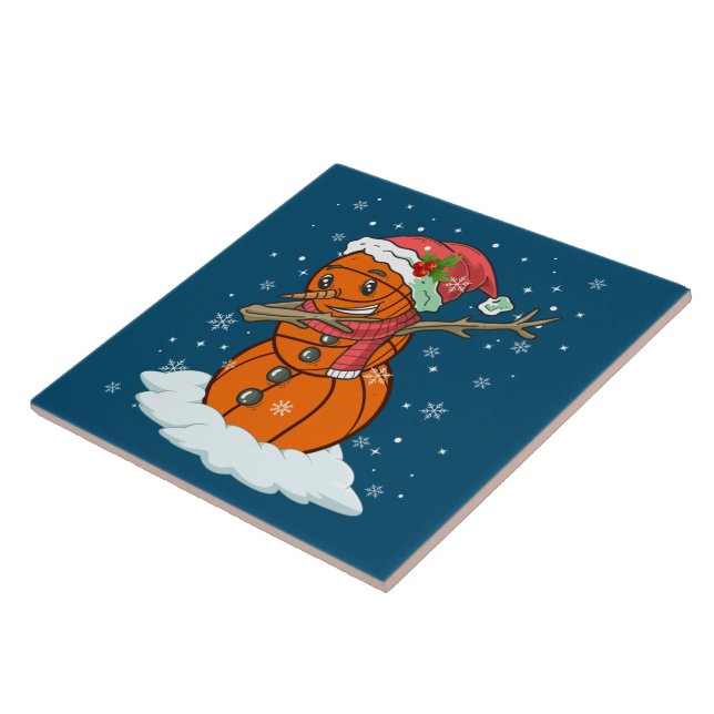 Dabbing Snowman Basball Ball Tee Christmas Sant (Lateral)