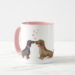 Dachshances apaixonados por caneca personalizada (