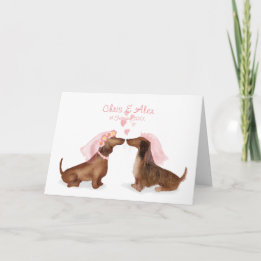 Dachshances no cartão de casamento de amor (garota