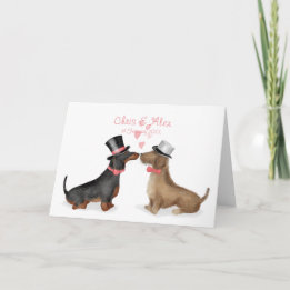 Dachshances no cartão de casamento do amor (garoto