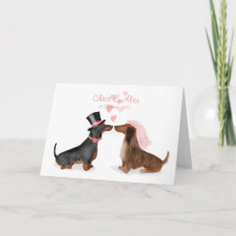 Dachshances no cartão de casamento do amor (garoto