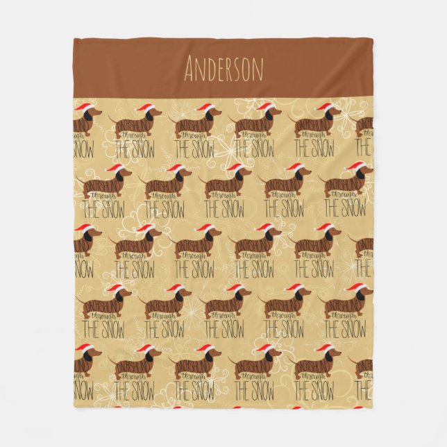 Dachshund através do cobertor de neve (Frente)