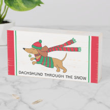 Dachshund Através do Sinal da Caixa de Madeira de 