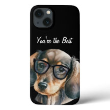 Dachshund bonito com óculos pretos