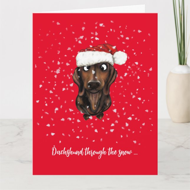 Dachshund, Cartão de Natal De Cão De Salsicha (Frente)