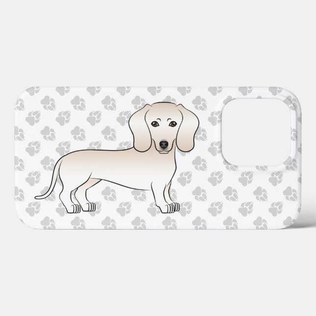 Dachshund Cartoon de Pelagem Lisa Creme com Patas (Verso (horizontal))
