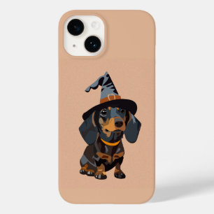 Dachshund com chapéu de Halloween
