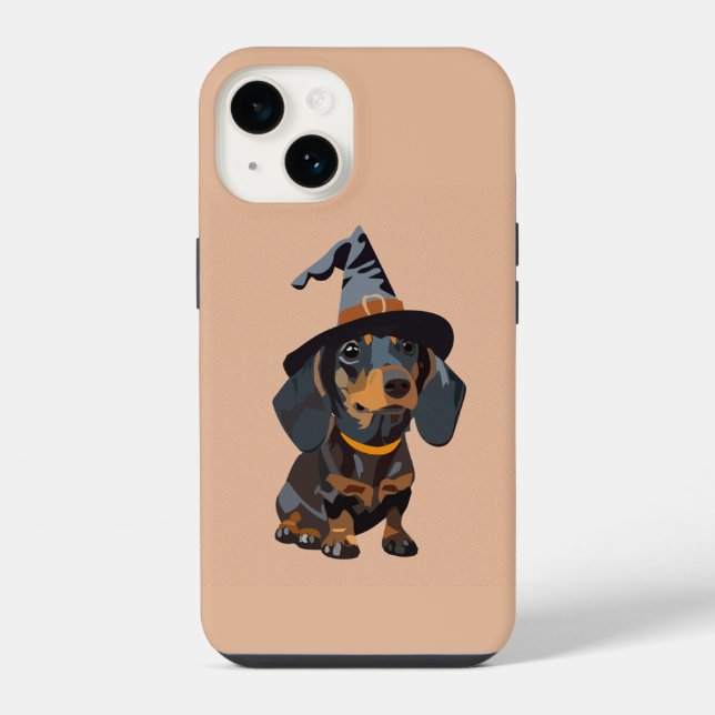 Dachshund com chapéu de Halloween (Verso)