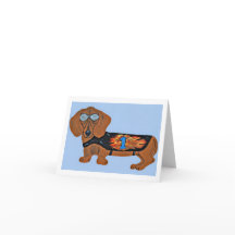 Dachshund com Jaqueta de Corrida Cartão Simples