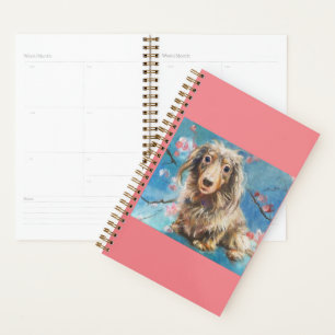 Dachshund de Cabelo Longo no Planejador de Blossom