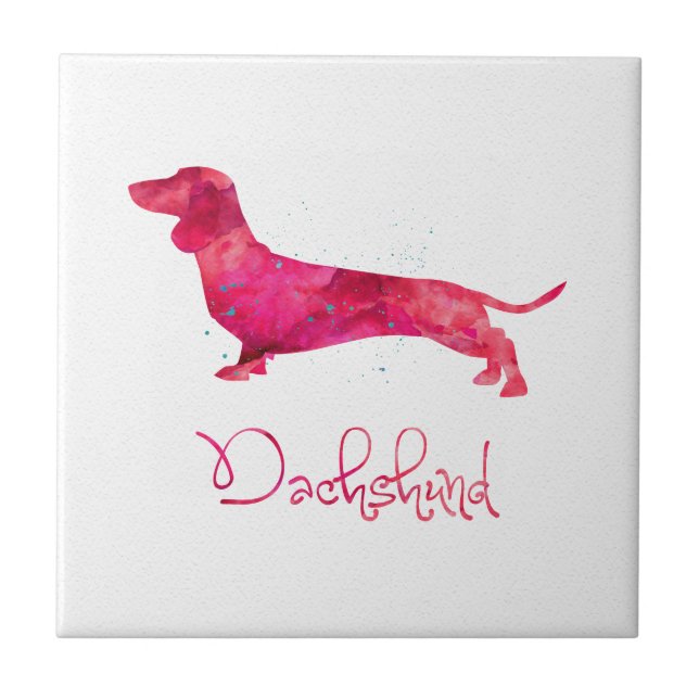 Dachshund - Design de Aquarela (Frente)