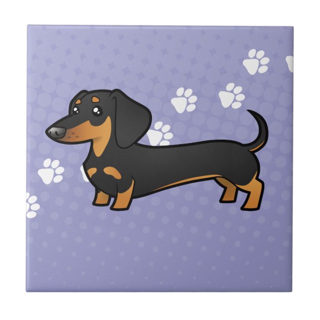 Dachshund dos desenhos animados (alise o casaco) (Frente)