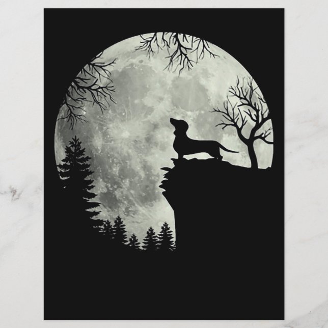 Dachshund E Lua Halloween (Frente)