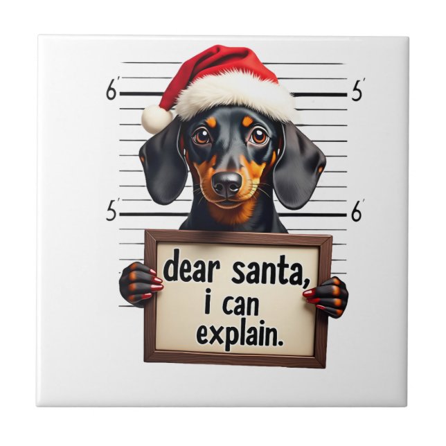 Dachshund Engraçado Natal Querido Papai Noel Posso (Frente)