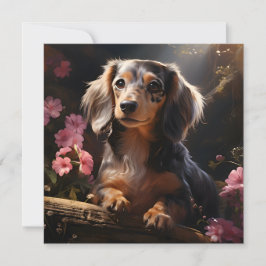 Dachshund Entre Os Blooms
