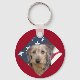 Dachshund Flag Chaveiro