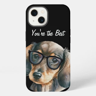 Dachshund fofo com óculos pretos