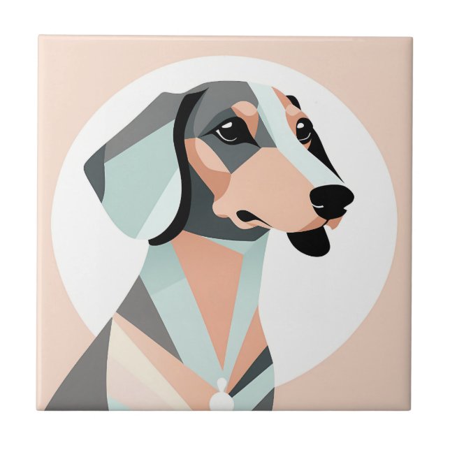 Dachshund geométrico minimalista e elegante (Frente)