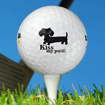 Dachshund Golfer Beija Minha Bola De Golfe Engraça