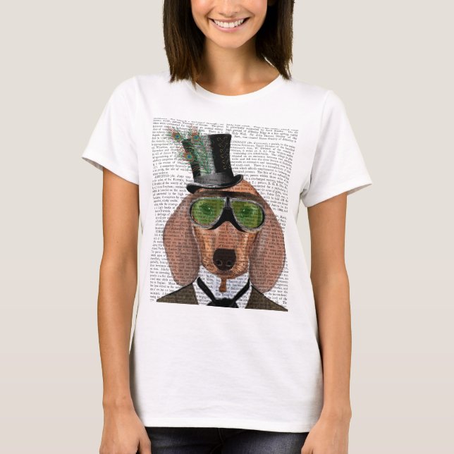 Dachshund Green Goggles Top Hat (Frente)