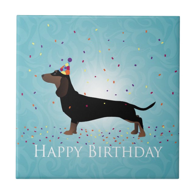 Dachshund Happy Birthday Design (Frente)