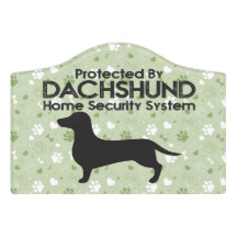 Dachshund Home Security Sinal