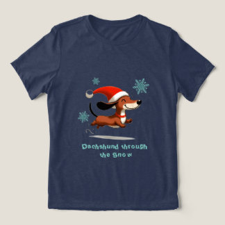 Dachshund na neve cachorrinho de Natal
