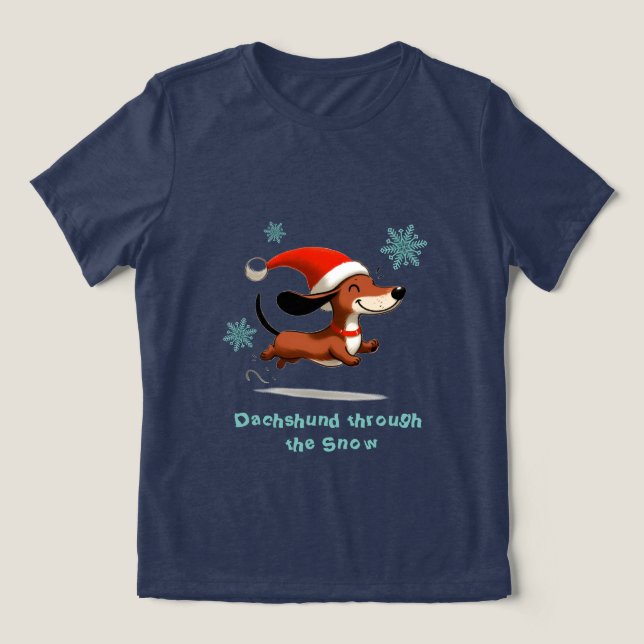 Dachshund na neve cachorrinho de Natal (Design frontal)