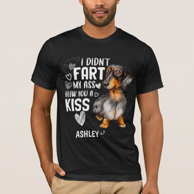 Dachshund Não Peidou Camiseta Cachorro Beijo (Frente)