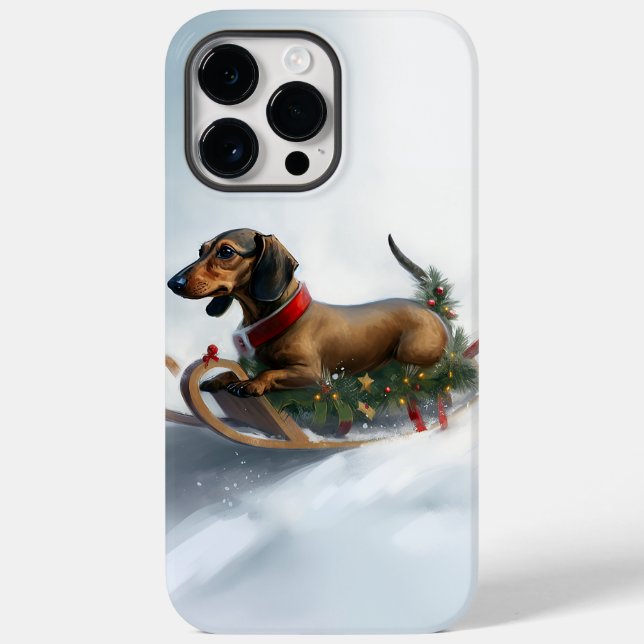 Dachshund Natal neve inverno (Verso)