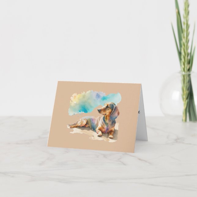 Dachshund no Cartão de Saudação do Vazio de praia (Frente)