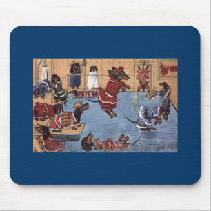 Dachshund no vintage Mousepad da piscina