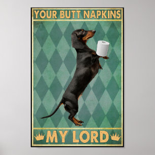 Dachshund Poster Seu Bumbum Napkins Meu Senhor Imp