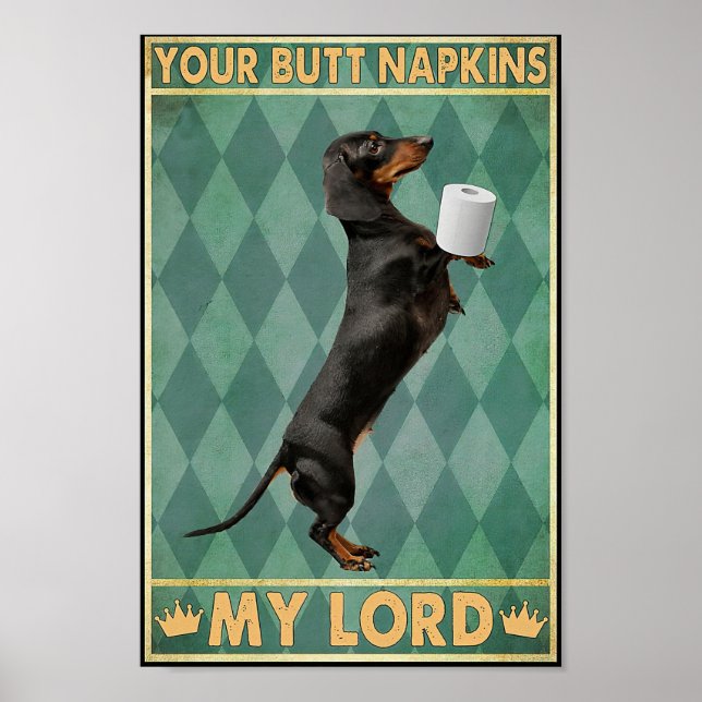Dachshund Poster Seu Bumbum Napkins Meu Senhor Imp (Frente)