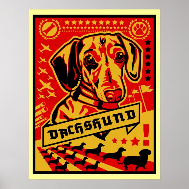 Dachshund Propaganda Impressão (Frente)