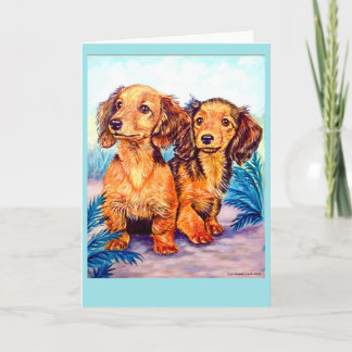 Dachshund Pups - Cartões de Saudação