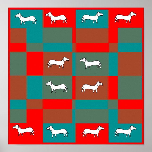 Dachshund Quilt Poster (Frente)