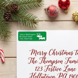 Dachshund Reindeer - Etiquetas de Endereços de Nat