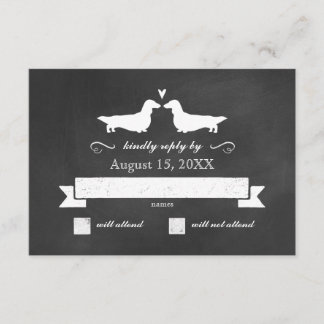 Dachshund Silhouettes (Long Haired) RSVP de Casame