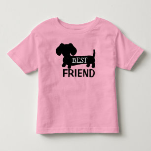 Dachshund Toddler, melhor amigo, dá uma camisa co