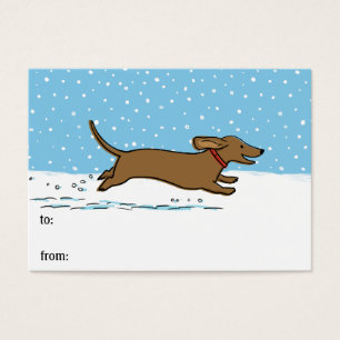 Dachshund Winter Holiday Cute Wiener Dog Tags