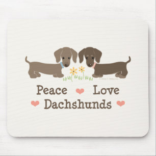 Dachshunds Mousepad do amor da paz