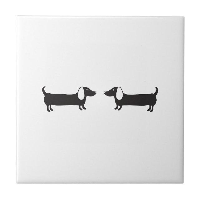 Dachshunds no amor preto e branco (Frente)