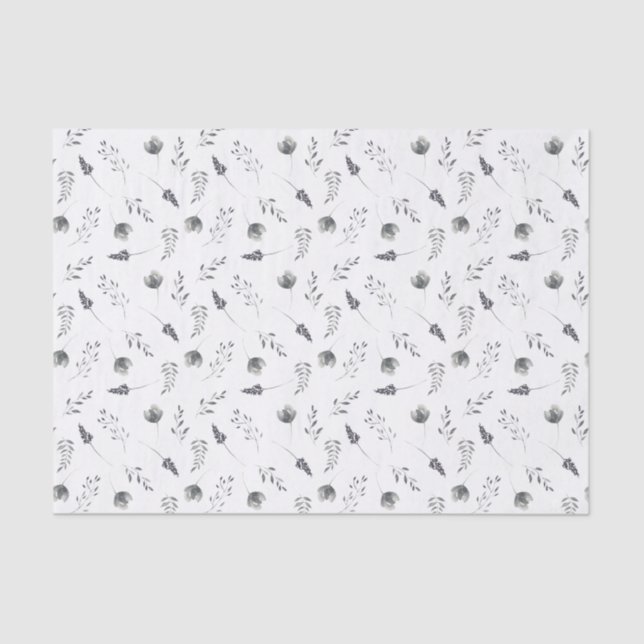 Dacil Blue Floral | Papel de Tecido Impresso Perso (Frente )