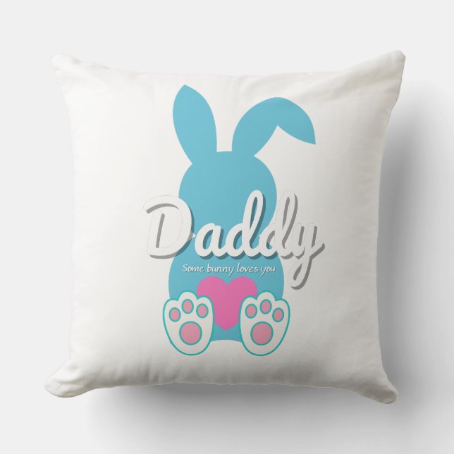 	Daddy Bunny Almofada de Arremesso – Presente de P (Frente)