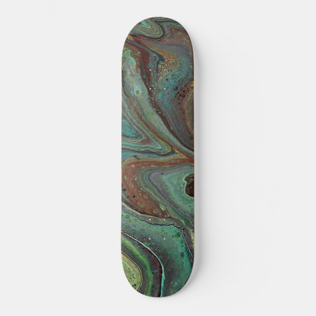 Daddy O 3 Crazy Verde Deck de Skate Abstrato (Frente)