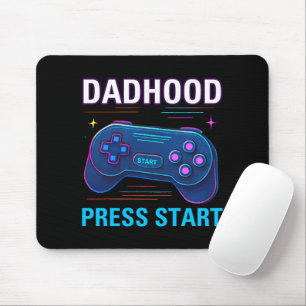 Dadhood Press Start Retro Gamer Design Mouse Pad