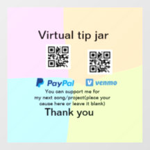 Dádiva virtual jar q r código doação de moeda PayP